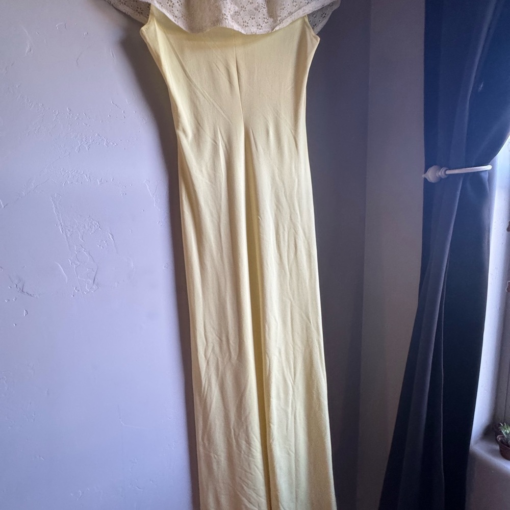 Vintage Sweet Yellow Maxi Dress